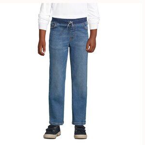 Boys Iron Knee Stretch Pull On Denim Jeans Classic Wash Size XL(14-16)